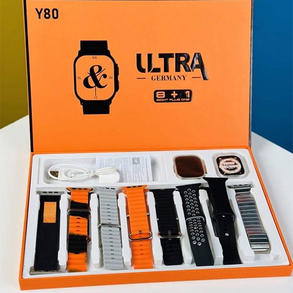 Y80 Ultra Smartwatch With 8 Strap
