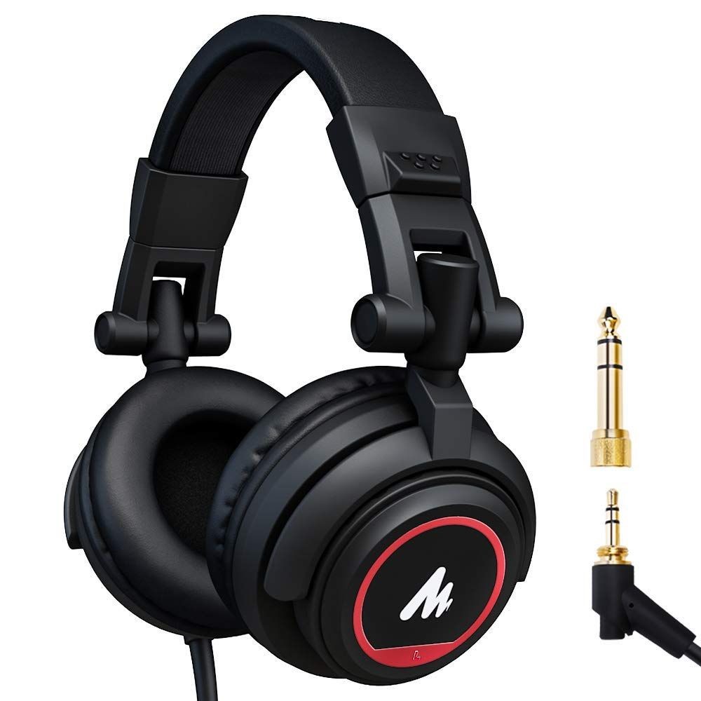 Maono AU-MH501 Professional Studio Monitor Headphone, Over Ear With 50mm Driver For Gaming, DJ, Studio, And Microphone Recording